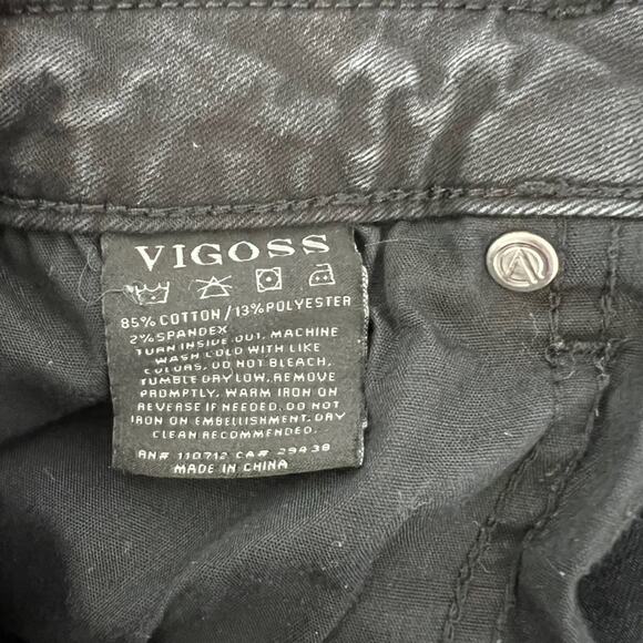 Vigoss Black Skinny Denim Jeans | Women’s Black Distressed Denim Size 30 - Picture 7 of 8